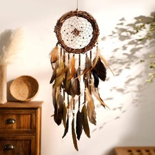 Dream Catcher Native American Boho Dreamcatcher Rattan Wall Decor, Handmade Natu