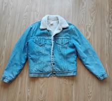 Levi Trucker Snap Sherpa Jacket Denim Blue Jean Vtg 1970's R Tab USA made
