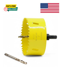 Bi-Metal 4 inch Hole Saw with Arbor Mandrel for Deeper Cutting of Wood
