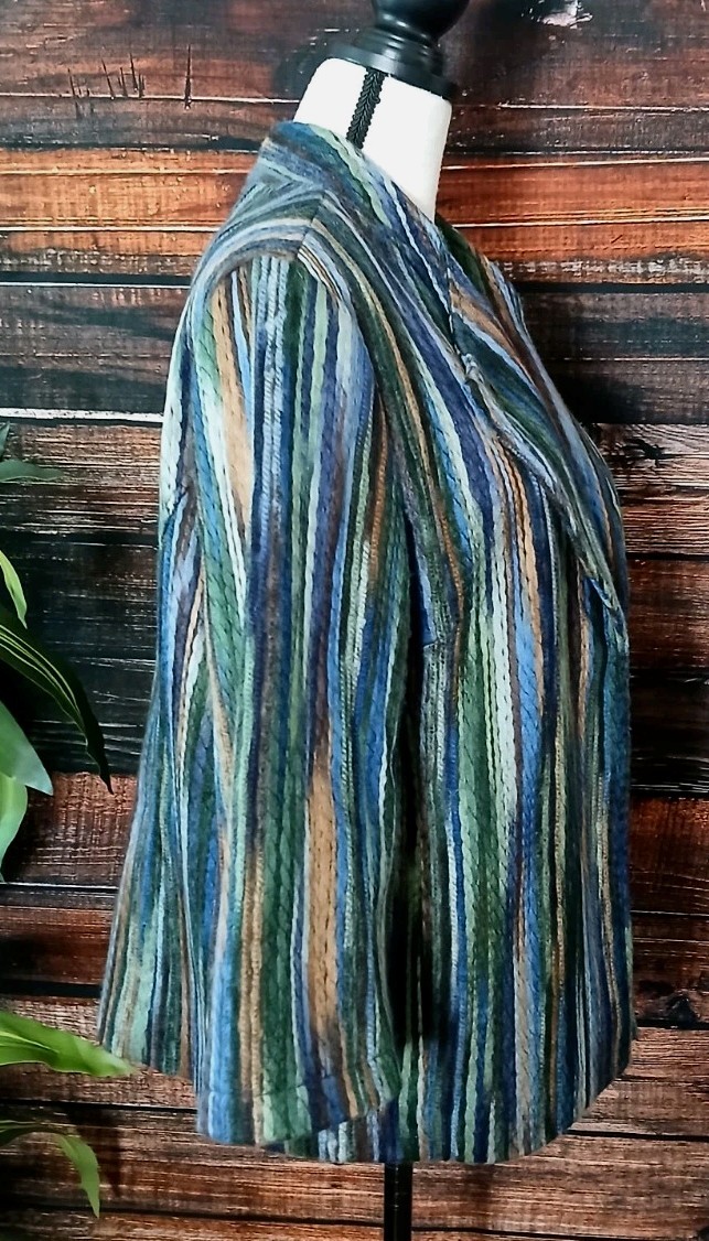 Multiples Jacket Large Woven Multicolor Yarn Stri… - image 9