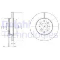 Delphi 2X Bremsscheibe Vorne Ø262 Mm FüR Honda Jazz III GE 1.2 1.3I GK 1.3 Gk_