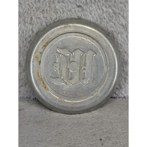 Vintage One Aluminum Coin Tray Ash Tray Coaster - W Monogram