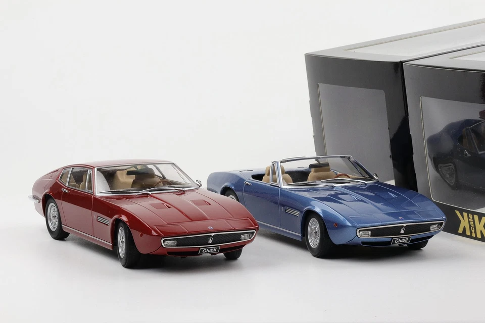 1:18 Maserati Ghibli Coupè Ragno Set 1969 Rosso/Blu Metallico 1:18 KK-Scale I - Immagine 2 di 4