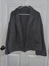 Gray Women  s Open Style Blazer Size Large 12/14 