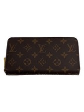 LOUIS VUITTON Long Wallet 2 Zippy Monogram Canvas PVC BRW Men's Used