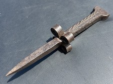 "ANTIGUO HERRERO FORJADO A MANO DENGLESTOCK GUADAÑA HOJA AFILADOR YUNQUE 14 1/4"""