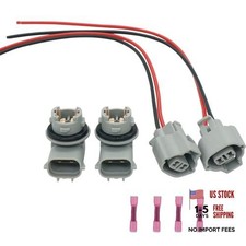 2 Pcs Rear Bumper License Plate Light Lamp Bulb Socket Wiring Harness