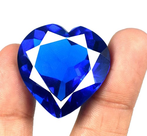 45-55 Ct Lab-Created London Blue Topaz Gemstone Heart Shape Certified Best Deal - Picture 6 of 11