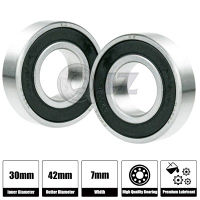 1x 6806-2RS 6806RS Deep Groove Rubber Shielded Ball Bearing 30mm x 42mm x 7mm