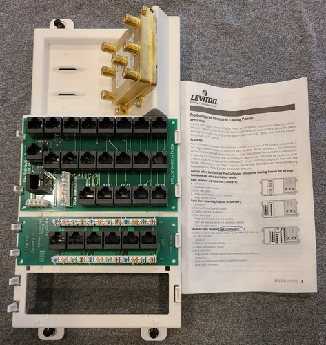 Leviton Cabling Panel 47606-AHT with Cat 5E and Voice and Data sub-boards