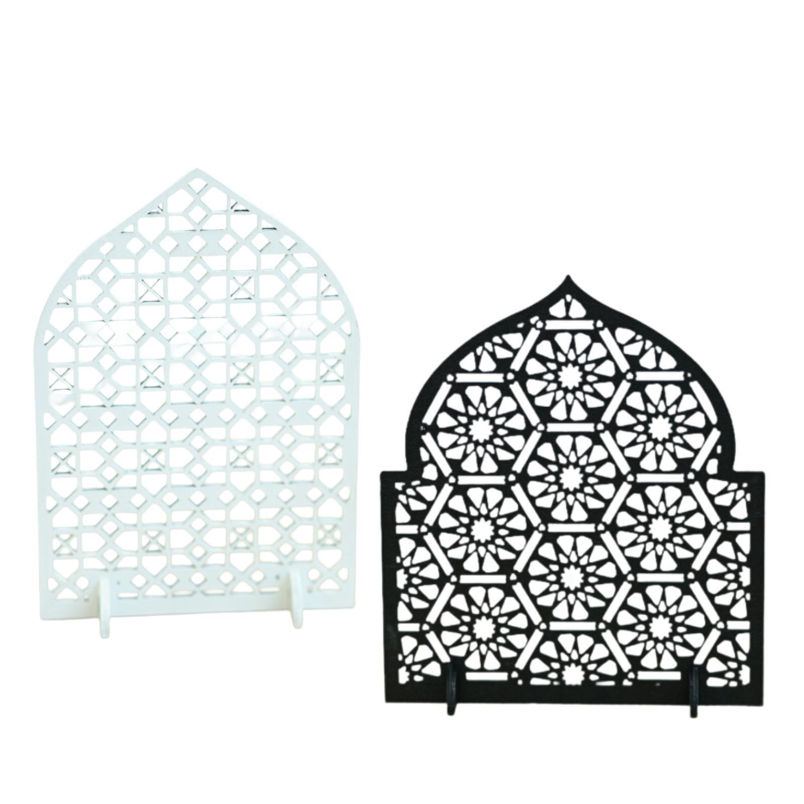 Islamic Eid Mubarak Kareem Table Sign Fireplace Gift Wood Ramadan Decoration