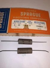 Sprague Koolohm  Non Inductive Resistors  7 Watt  25 Ω  5% New Quantity Of 2
