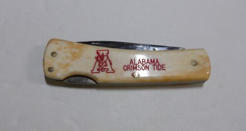 Alabama Crimson Tide Frost Buck Horn Smooth Bone Lockback 2 5/8" - Picture 2 of 14