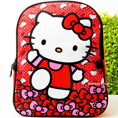 Sanrio Hello Kitty Girls School Backpack 16" Large Bag Lunch Box Set B- Gift Red - Picture 3 of 8