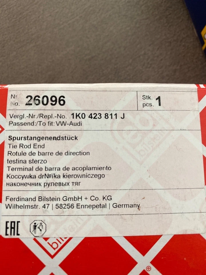 Volkswagen Passat Bilstein 2014 extremo de varilla de amarre Foto 2 de 4