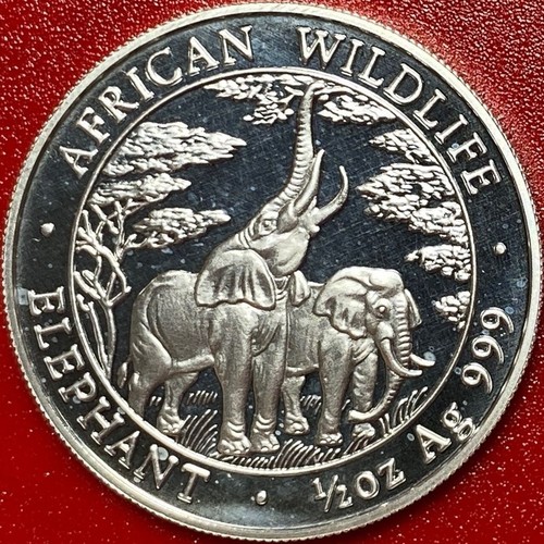 2003 ZAMBIA 2000 KWACHA 1/2 oz SILVER PROOF ELEPHANT AFRICAN WILDLIFE RARE COIN! - Picture 2 of 12