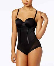 Maidenform Firm Tummy-Control Easy Up Strapless Bodysuit 1256, Black, 34DD New