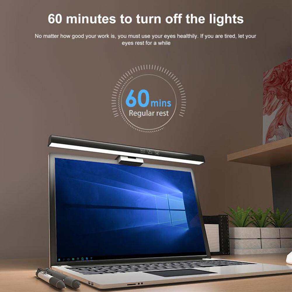 Barre Lumineuse MSCHENZW Pour Ecran PC - LED USB Soin Yeux - 3 Températures Couleur - 5W - Noir