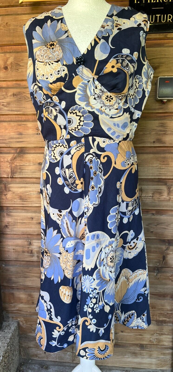 Robe faite par couturière des années 1970 en soie