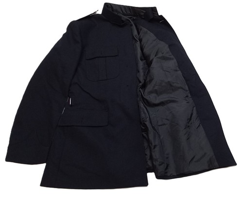 Manteau en laine avec boutons noir
