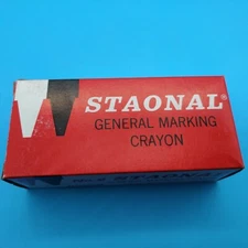 Box of 12 BLACK STAONAL BINNEY & SMITH General Marking #2 CRAYON 6" LONG vintage