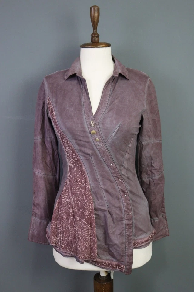 Blusa túnica túnica manga larga envolvente borgoña club Elisa Cavaletti S Foto 2 de 4