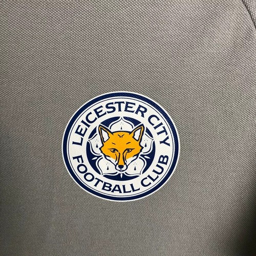 Maglietta da allenamento Leicester City polo calcio camicia grigia Adidas da uomo taglia L - Foto 4 di 12