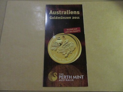 Flyer Australiens Goldmünzen 2011 Lunar Hase Kangaroo Perth Mint   NEU