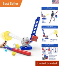 Engaging Kids Pitching Machine - Remote Control Baseball & Tennis Launcher