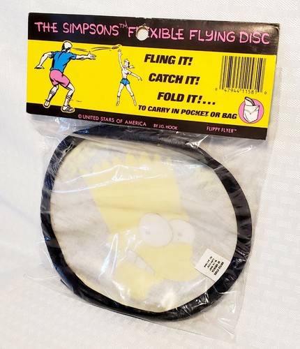 VTG 1990 The Simpsons Flying Disc Flexible - Fold it to carry in pocket or bag - Picture 3 of 12