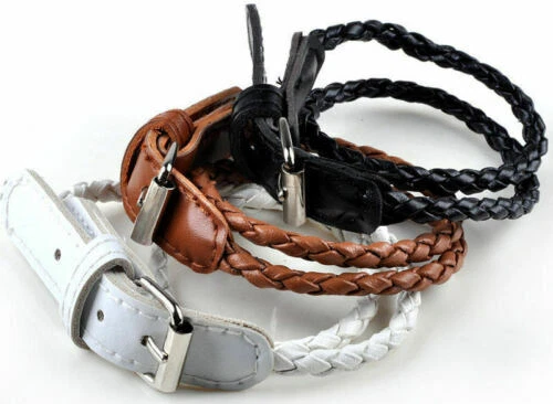 Bracelets fantaisie marrons en cuir