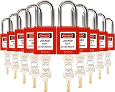 10 Candados De Seguridad Lockout Tagout Lock-Loto Con Llaves Diferentes