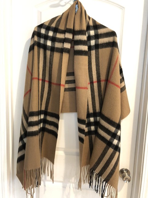 Burberry Classic Check Cashmere Scarf Camel for sale online | eBay