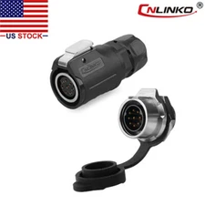 9 Pin M16 Size Power Signal Connector Female Plug & Male Socket Waterproof IP67