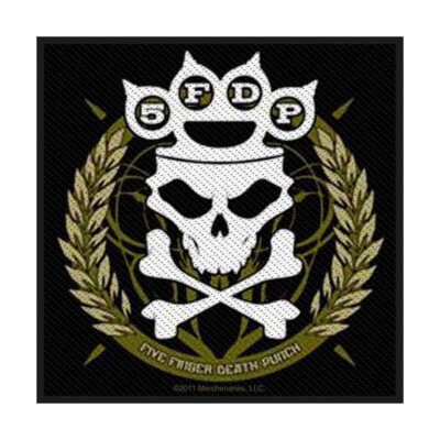 Five Finger Death Punch Knuckles Crown Woven Sew On Patch Officially Licensed