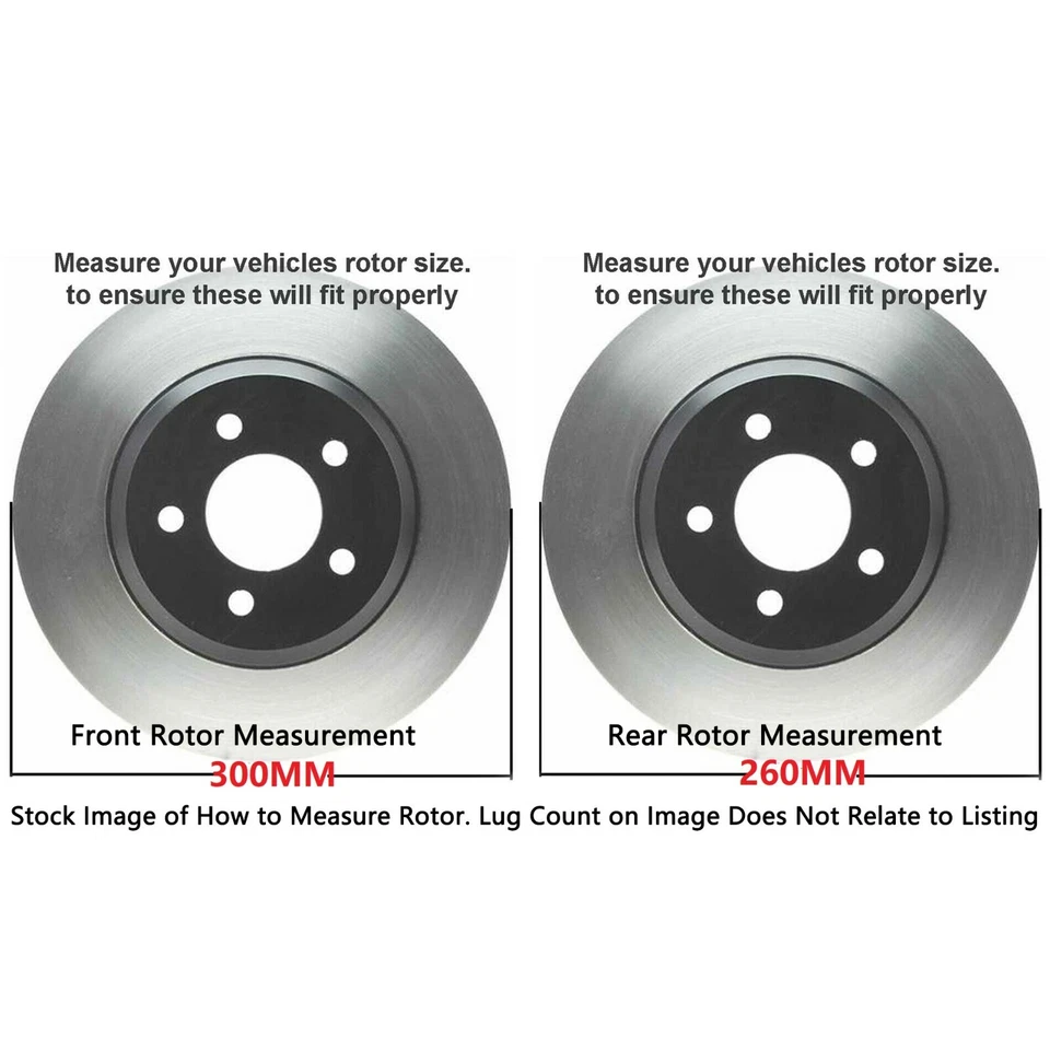 Rotores de freno de disco delanteros traseros y pastillas de freno de cerámica para Honda Civic Acura CSX Foto 3 de 4