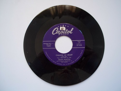 DEAN MARTIN With Orchestra CHANGE OF HEART / MEMORIES MADE OF THIS 45 RPM Record - Picture 3 of 4