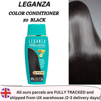 Coloring Hair Conditioner LEGANZA 100% Organic Natural Oil No Ammonia Black UK