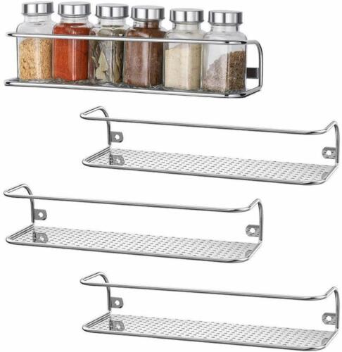 NEX 4 Pack Spice Rack Wall Mounted Cupboard Spice Storage Organizer for Kitchen