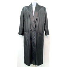 G-iii Global Identity Leather Trench Coat Long Lined Long Sleeve Size Small Nwt