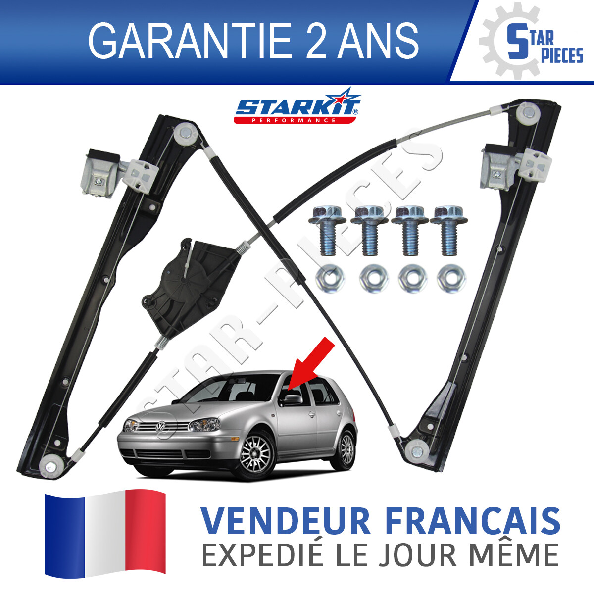 Lève-vitre avant gauche pour VW Golf 4 et Bora break berline 1997-2006