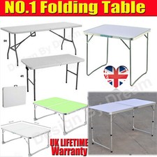 New Folding Table Trestle Camping Party Picnic BBQ Garden Indoor Outdoor-6 Sizes