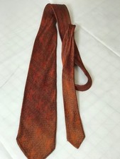 realy old tie Mens Tie Woven In Italy Imported Rhodia-Orange and Brown Rust