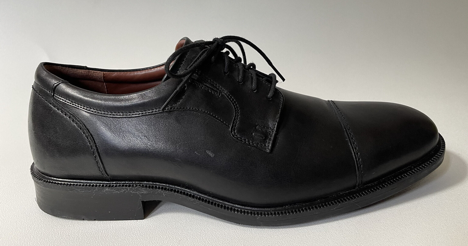 SAOLA Johnston Murphy Tillman punta berretto da uomo in pelle nera Oxford 20 8751 taglia 11 5 M M18