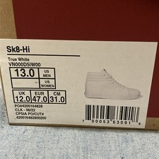 Size 13 - VANS Sk8- High True White New In Bo...