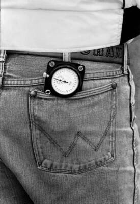 Car Owner Junior Johnsons Stop Watch Sticks Out Of The Back Pocket 1983 PHOTO