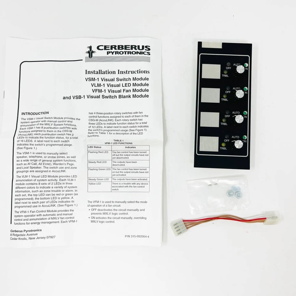 Módulo de control de ventilador Siemens VFM-1 Cerberus Pyrotronics 500-893967 hecho en EE. UU. Nuevo Foto 4 de 4