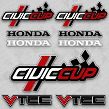 Universal Racing Sport Civic Cup Vtec Car Logo Sticker Vinyl 3d Decal Stripes