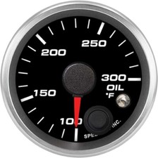 Speedhut 2-116 52mm Oil Temp Gauge 100-300f W Warning Speedhut 2-116 52mm Oil Temp Gauge 100-300f W Warning