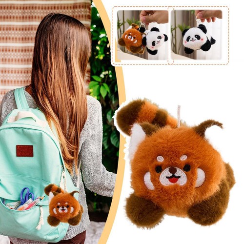 Panda Moving Tail Bag Pendant Plush Doll Keychain D0P1 - Picture 4 of 16